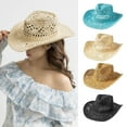 thumbnail image 4 of Cowboy Hats for Proms Hollow Hat for Woman Breathable Cowboy Model Show Hat, 4 of 21