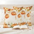 thumbnail image 3 of Thanksgiving Pumpkin Pillow Covers 2 Pack Maple Leaves Retro Letter Texture Pillowcase Waterproof Outdoor Throw Pillow Cover for Patio Garden Square Cushion 18”x18”, 3 of 9