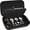 Black, variant on Box Watch Case Organizer for Men and Women - Travel Display Boxes Storage with 3 Watch Compartments, 2 Glasses Slots, 10 Ring Holders, Mesh Pouch for Necklaces Bracelets Earring (Holder Only)