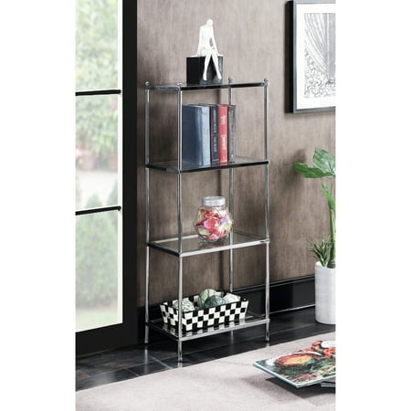 Convenience Concepts Royal Crest 4 Tier Glass Tower, Chrome/Glass