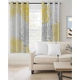 thumbnail image 3 of Yellow Grey Chrysanthemum Blackout Curtains for Bedroom, Farmhouse Botanical Floral Modern Room Darkening Window Drapes for Living Room, Thermal Insulated Grommet Curtains, 27.5x39 inch, 2 Panels, 3 of 9