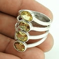 thumbnail image 2 of Natural Citrine Ring, 925 Sterling Silver, Yellow Gemstone Faceted Oval Ring, Multiple Stone Ring, Classic Ring, Stackable&nbsp;Ring, Funky Ring, November Birthstone, Valentines Day Gifts (citrine, 7), 2 of 3