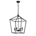 thumbnail image 2 of Warehouse of Tiffany Buelex 4 Light 16 inch Matte Black Lamp Post Lantern Style Iron Chandelier, 2 of 5
