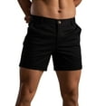 thumbnail image 2 of Mens Shorts Chino Pants Summer Solid Color Pocket Drawstring Loose Quick Dry Casual Sports Running Straight Beach With Pockets Athletic ,Black, 2 of 7
