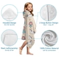thumbnail image 7 of Beige Princess Carriage Pattern Hooded Bath Towel，50"x30" for Ages 3 To 12 Kids, Quick Dry Lightweight Soft Microfiber Hood Beach Towel Cover Up for Kids, 7 of 7