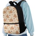 thumbnail image 4 of Uourmeti Heart-Shaped Capybara Pattern Durable Backpack for School Travel, Smooth Zippers Roomy Storage School Backpack Fashion Fashion Backpack, 4 of 6