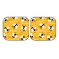 thumbnail image 3 of Uemuo Cute Bee Butterfly Yelllow Printed 2 PCS Car Windshield Sun Shade, Auto Sun Heat and UV Rays Blocker, Foldable Automotive Front Window Sunshade Protector, 3 of 7
