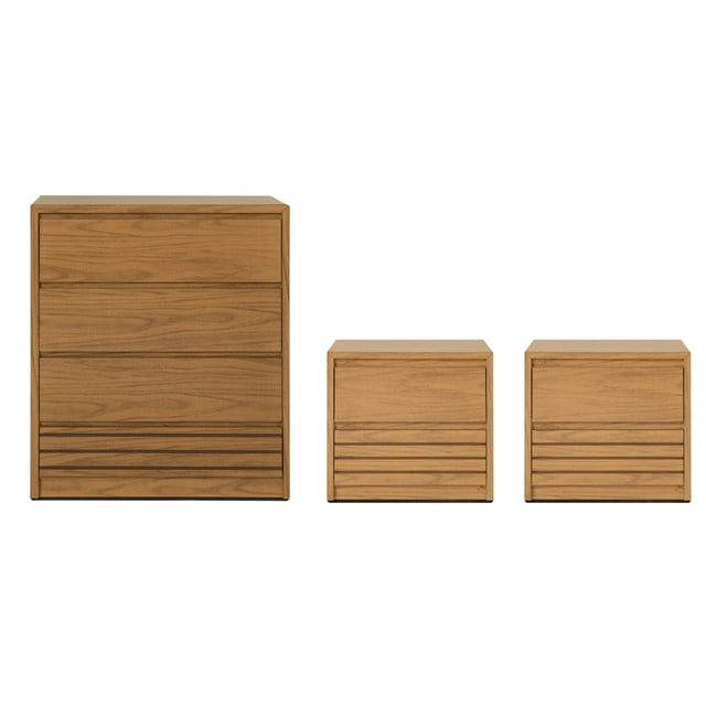 Set de Cajonera y 2 Buros Liora Natural - Kessa Muebles