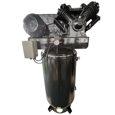 HPDAVV 10 HP 80-Gallon Vertical Two-Stage Stationary Air Compressor, 37 CFM @ 175 PSI, 220V 3-Phase Electric Air Compressed System for Automotive and Manufacturing