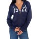 thumbnail image 1 of Sudadera con Capucha y Cremallera de Larga Estilo Preppy Informal para Mujer, Estilo Y2K, con Bolsillos. Azul Marino S, 1 of 9