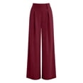 thumbnail image 6 of Mifsaly Wide Leg Dress Pants for Women High Waisted Pleated Professional Work Trousers with Pockets Flowy Business Casual Office formal Occasions Outfits Wine,XL, 6 of 6