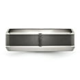 thumbnail image 2 of Auriga Fine Jewelry Stainless Steel Base with Brushed Black Ceramic Center Beveled Band for Women Size 9, 2 of 6
