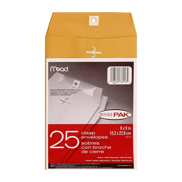 Mead Clasp Envelopes, 10x13