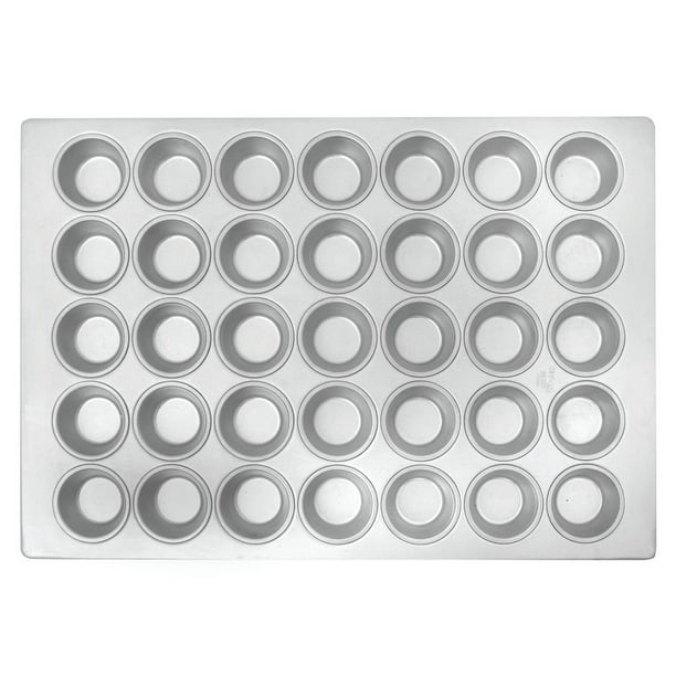 HUBERT® Muffin Pan 35 Cup with Silicone Glaze Aluminized Steel - 17 7/8 L x  25 7/8 W x 1 3/8 D