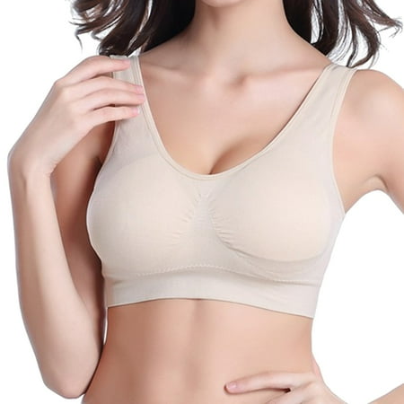 

CLZOUD Women s Bras Khaki Women Soft Compression Full Supportive High Impact Yoga Sports Bra Plus Size Fitness Bra Xxl
