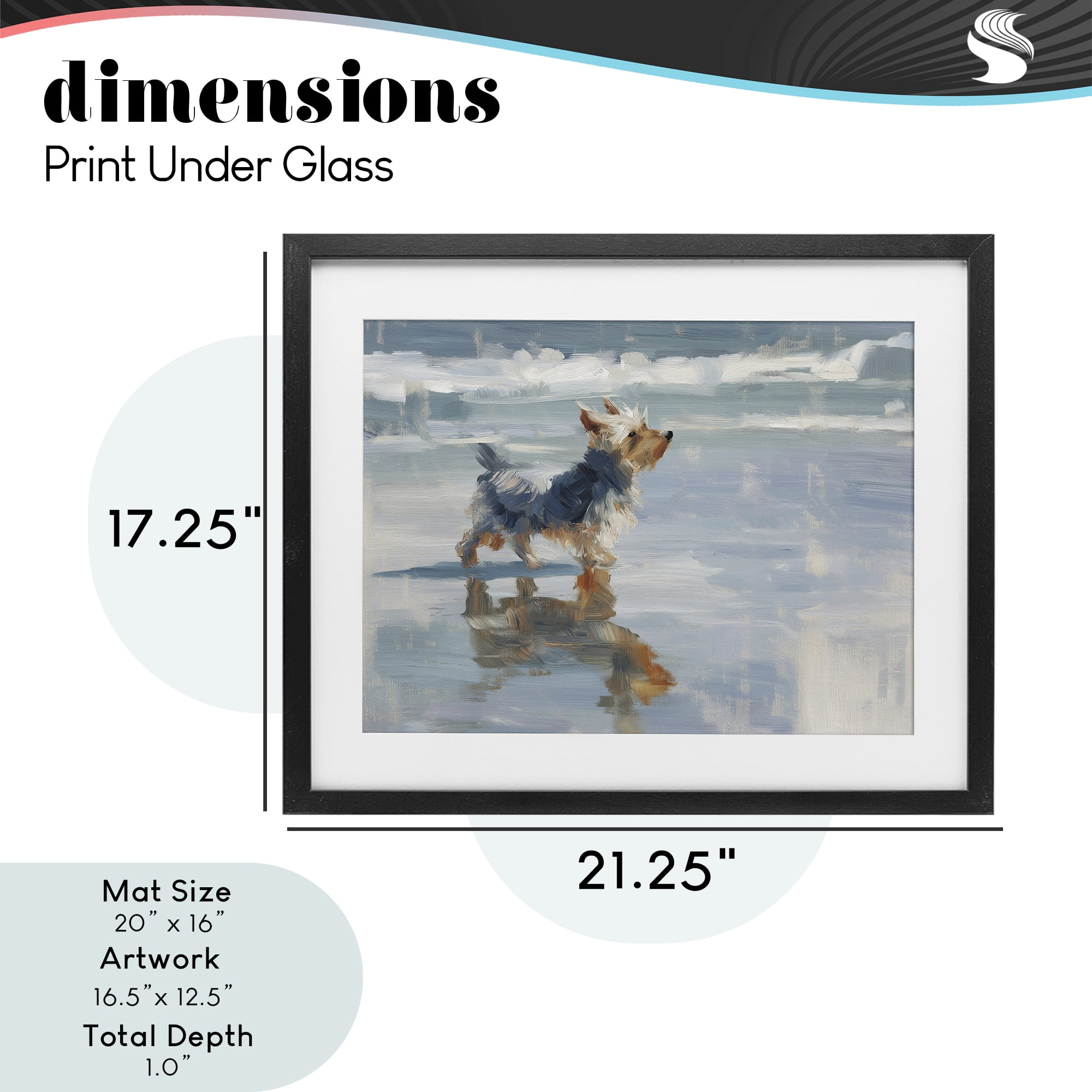 Stupell Industries Yorkie's Quiet Moment Black Framed Print Under Glass, design by Svetlana Aleynikova