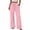 Pink, variant on YuXingFu Womens Solid Tie Wide Leg Long Pants White S