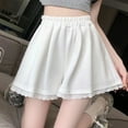 thumbnail image 4 of REALiKUN Women's Summer Casual Shorts, Lace Trim Wide Leg Pleated Loose Shorts with Elastic Waist - Soft & Comfy, 4 of 5