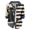 thumbnail image 4 of Bovemsi Oversized Tshirts for Women Comfort Denim Collar Front Patchwork Long Sleeve Button Detail Tops for Women Trendy M, 4 of 4