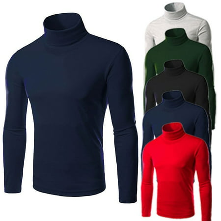 Men's Thermal High Collar Turtle Neck Skivvy Long Sleeve Sweater ...