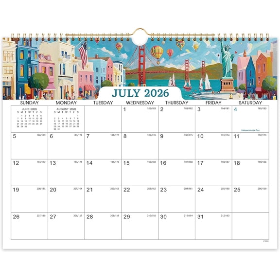 2026-2028 Calendar - 2026-2028 Wall Calendar, Jul. 2026 - Jun. 2028, 2 Years, 14.8'' x 11.6'', with Julian Dates, Hanging Hole, Thick Paper, Landscape Calendars