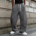 thumbnail image 5 of Men Baggy Sweatpants Wide Leg Heavyweight Comfy Lounge Slacks Loose Fit Track Pants Dark Gray L, 5 of 9