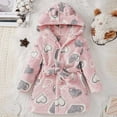 thumbnail image 2 of BLVB Kids Little Boys Girls Hooded Bathrobe Toddler Cozy Fleece Robe Pajamas Sleepwear for Lounging, 2 of 7