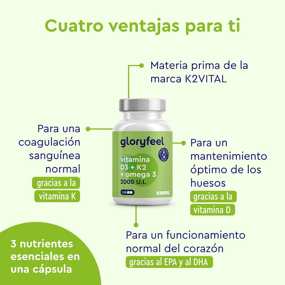 Gloryfeel Vitamin D3 + K2 + Omega 3 – Daily Pill Organizer Case, 120 Slots
