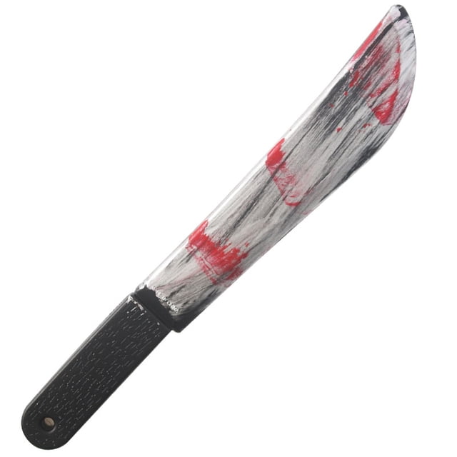 Cuchillo sangriento de Halloween para decoración de fiestas, juguete de plástico afilado, cuchillo de cocina de simulación, accesorios delicados, cuchillo curvo, accesorios de Halloween