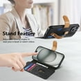thumbnail image 6 of for iPhone 15 Wallet Case with Card Slots & Cash Slot【RFID Blocking】, With Wrist Kickstand,Flip Folio Book PU Leather  Shockproof Anti-fall Rugged Phone case Cover For Women Men,Black, 6 of 13