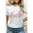 thumbnail image 2 of Pink Moon Night Desert Scene Cacti Graphic Tee T-Shirt, 2 of 8