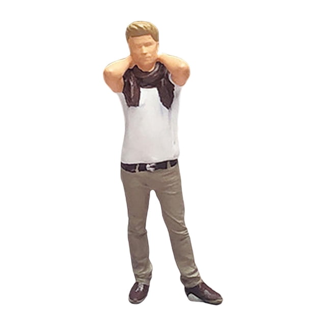 Figura de personas a escala 1/64 Colección de figuras de hombres Figura de hombre joven Mini personas Blanco