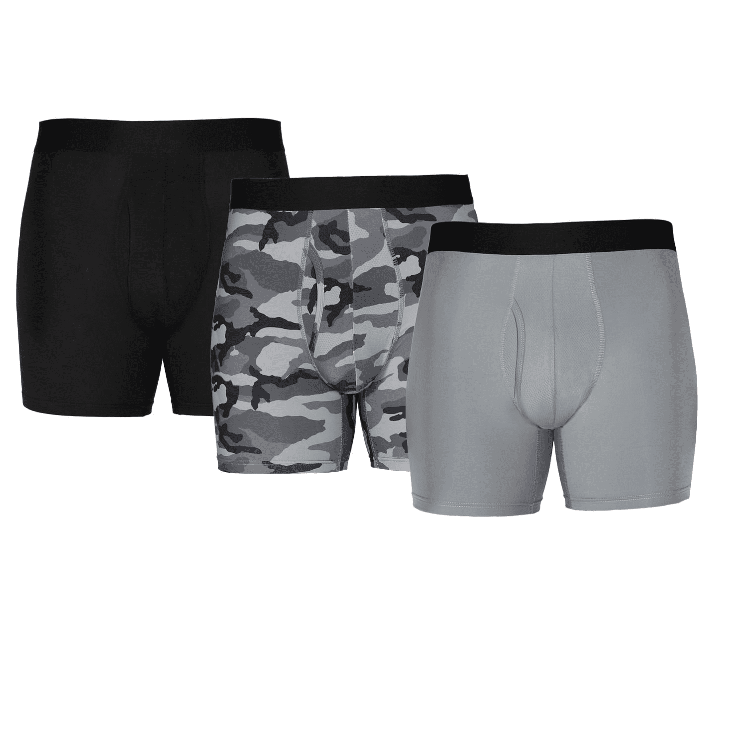 Russell Athletic Men's Performance Boxer Brief Underwear (2 Pack),  Black/Grey Mesh, M at  Men's Clothing store