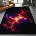thumbnail image 3 of Washable Area Rugs Aesthetic 2 X 3 ft Area Rugs Modern Lightning Lines Non Slip Thin Indoor Entryway Rug Accent Floor Carpet for Bedroom Dining Living Room Kitchen Black red, 3 of 7