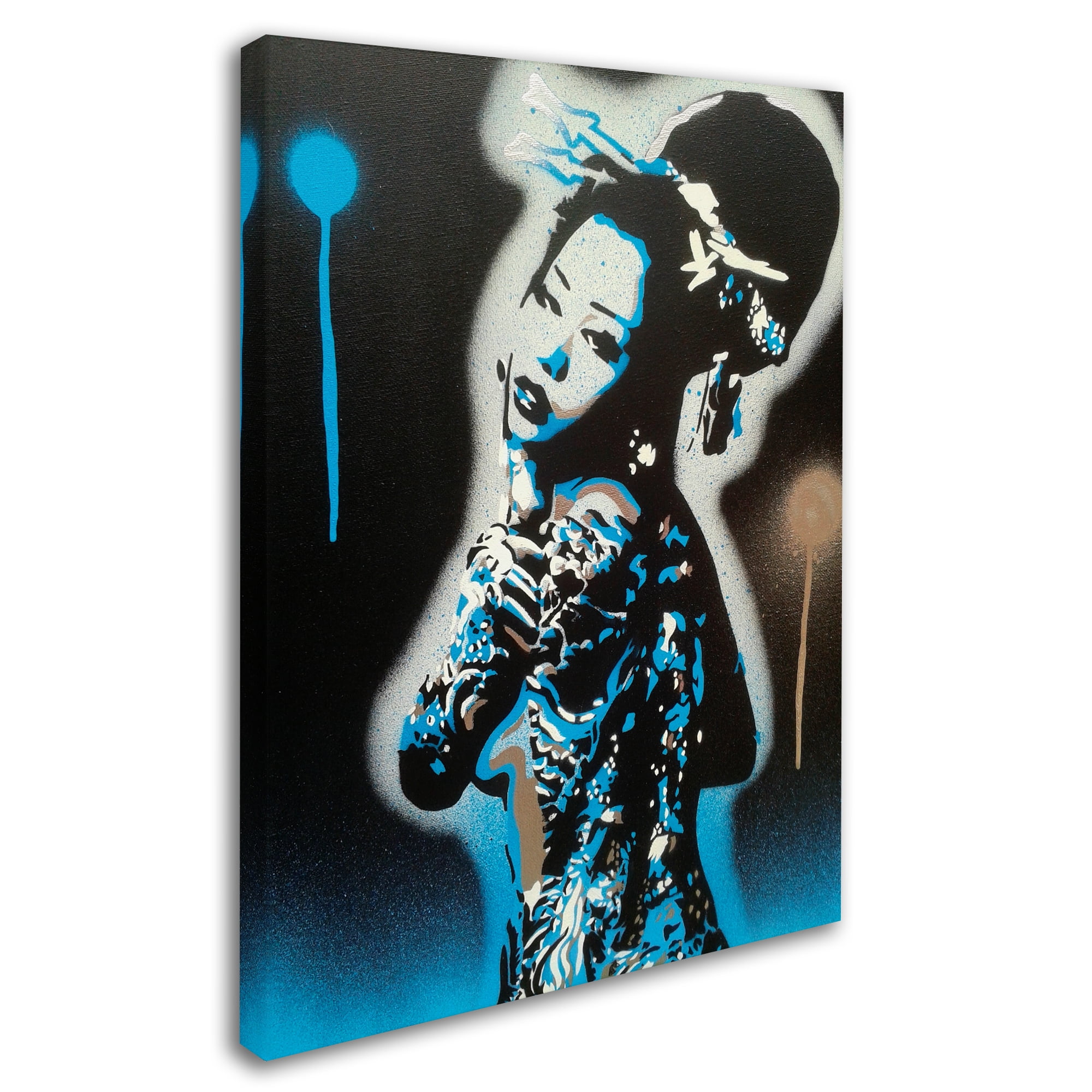 Trademark Fine Art 'Planet Asia Blue' Canvas Art by Abstract Graffiti