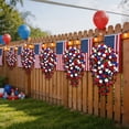 thumbnail image 5 of Dvumao Artificial Hanging Flower Basket, Red White Blue Petunia Flowers, Outdoor and Indoor Decorative Floral Arrange, 5 of 9