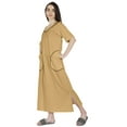 thumbnail image 5 of Inkmeso Solid Long Nightgown For Womens V-Neck Loungewear Casual Sleep Dress With Pockets, 5 of 7