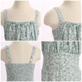 thumbnail image 3 of IDOPIP Tween Girls Long Corset Dress for Middle School Dance Party Summer Vacation Sundresses Holiday Junior Dresses Teen Smocked Homecoming Prom Dress 9-10 Years Green Floral, 3 of 7