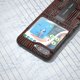 thumbnail image 4 of Funda de cuero genuino con textura Mahjong y soporte para Samsung Galaxy Z Flip5 (azul), 4 of 5