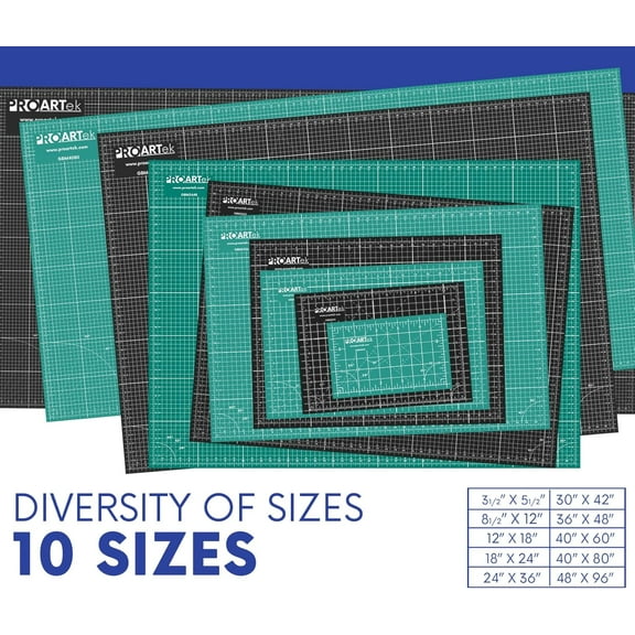 PK00008 Model GBM2436 Series 24" x 36" Professional Cutting Mat; Double-Sided Green/Black; Self-Healing; For Graphic Arts, Hobbies, Sewing, Scrapbooking, and other Cutting Projects
