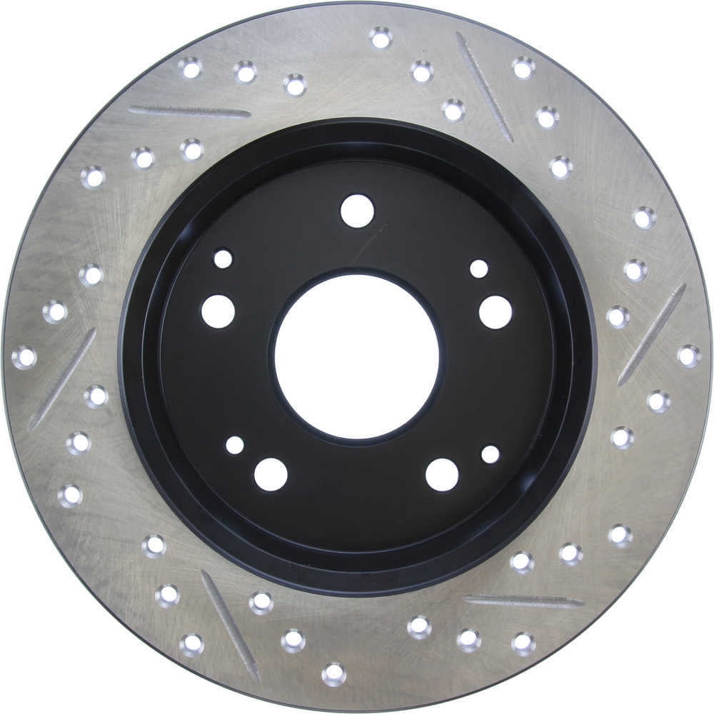 StopTech 02-06 Acura RSX Incl. Type S / 97-01 Integra Type R Slotted & Drilled Right Rear Rotor Fits select: 1998-2002 HONDA ACCORD, 2004-2005 HONDA CIVIC SI