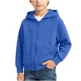 thumbnail image 2 of NAISIBABY Hoodies for Boys With Pockets Size 8,Solid Color Long Sleeve Zipper Hoodies Blue, 2 of 6