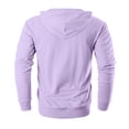 thumbnail image 5 of Dwralegc Zip Up Hoodie Men Long Sleeves Zipper Hooded Sweatshirts Lightweight Drawstring Casual Hoodies Fall Solid Color Athletic Cotas with Pocket Light Purple M, 5 of 7