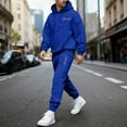 thumbnail image 1 of Ceisia Men's Loose Fit ECG Print Hooded Sweatshirt & Jogger Set - Warm Stretch Casual Two-Piece Tracksuit Gifts, 1 of 5