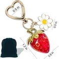 thumbnail image 2 of Yomhary Cute Red Strawberry Heart Keychain for Women Girls,Kawaii Flower Daisy, 2 of 3