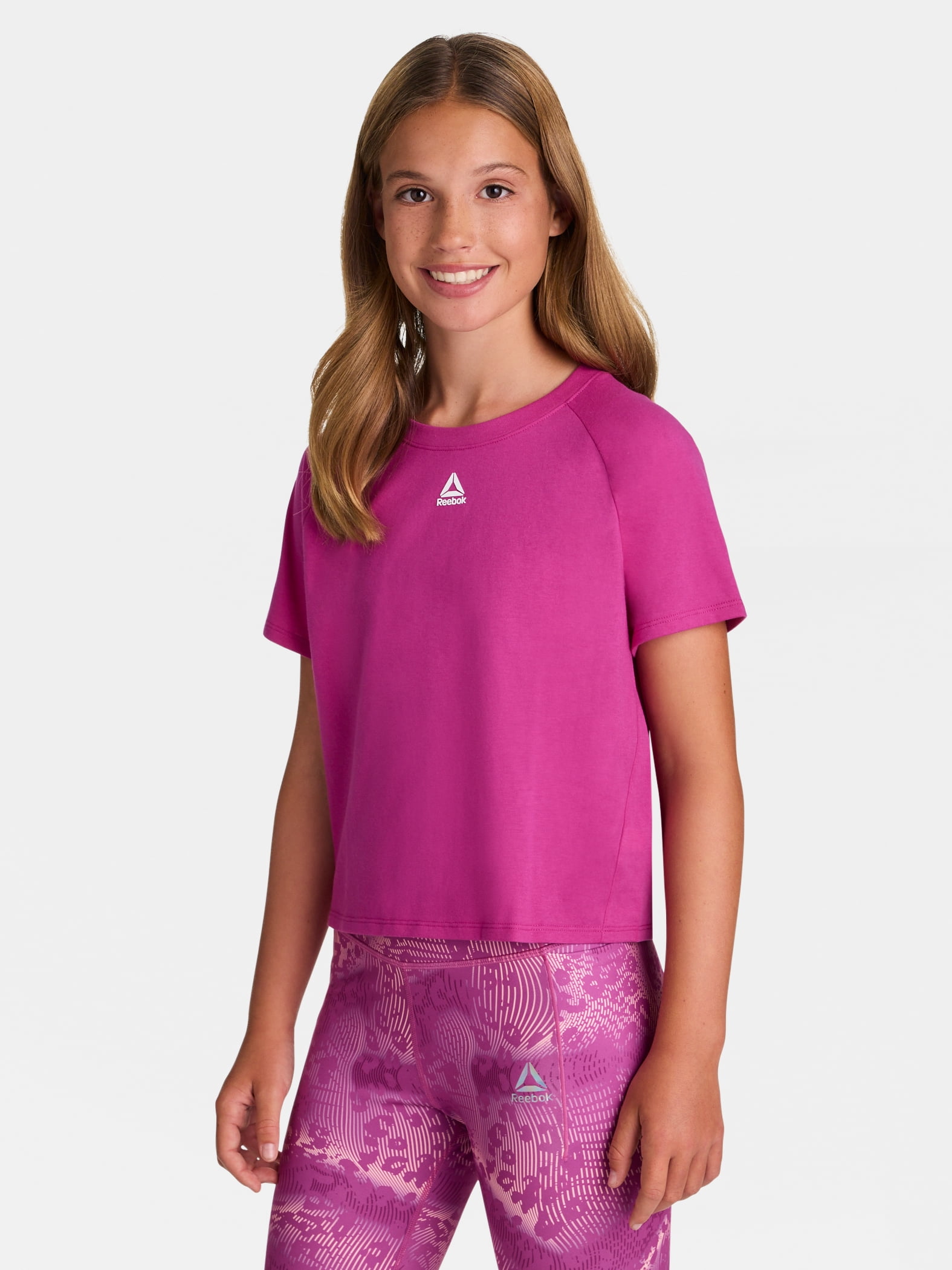 Reebok Girl’s Athletic Boxy Short Sleeve Graphic T-Shirt, Sizes 4-18