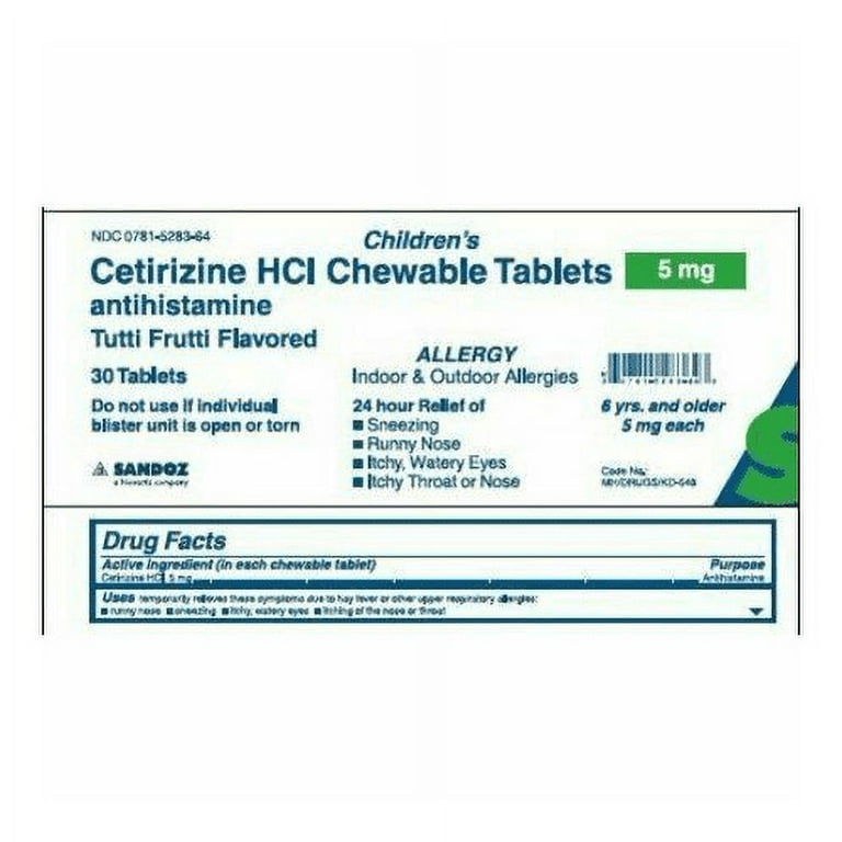 Cetirizine 5mg cheap chewable tablet