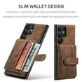 thumbnail image 3 of Feishell for Samsung Galaxy S24 Ultra Back Cover with Magnetic Detachable Card Pocket,Shockproof Protective PU Leather 2-In-1 Magnetic Buckle ID Credit Card Slots Phone Case,Brown, 3 of 6