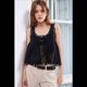 thumbnail image 3 of Blusas de Verano Bohemias con Lazo Frontal para Mujer, Blusas Playeras de Encaje con Botones, Sin Mangas, de de , Y2k 2025, Color Negro, Talla L, 3 of 6