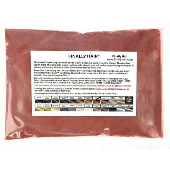 Finally Hair - Hair Fibers - Refill Bag - Red - 100 Gram (3.5 oz)